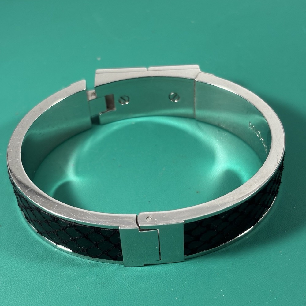 Michael Kors Silver+Black Python Leather+Pyramid … - image 5